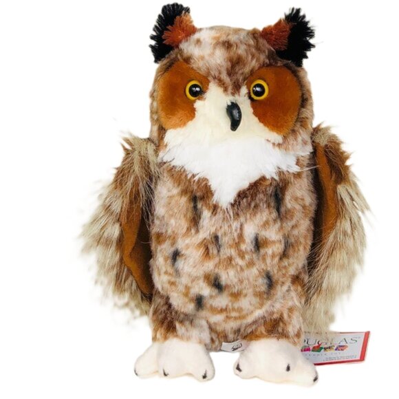 Douglas Plush New w/Tag Great Horned Owl Einstein Wild Stuffed Animal 12" - Picture 1 of 10